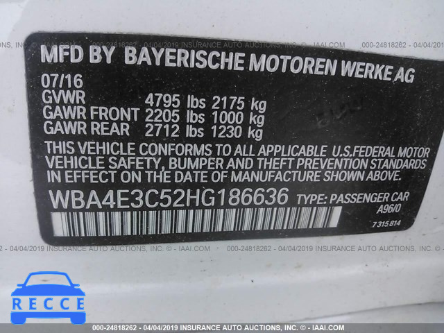 2017 BMW 440I GRAN COUPE WBA4E3C52HG186636 зображення 7