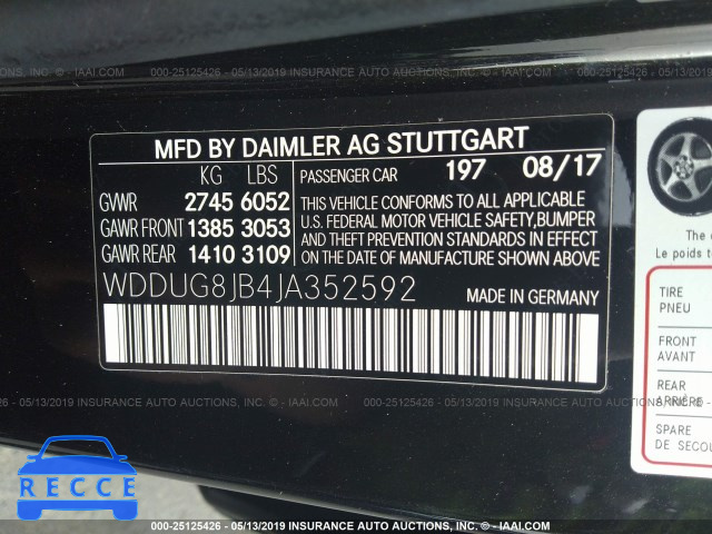 2018 MERCEDES-BENZ S 63 AMG 4MATIC WDDUG8JB4JA352592 зображення 8
