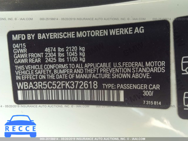 2015 BMW 435 XI WBA3R5C52FK372618 image 8