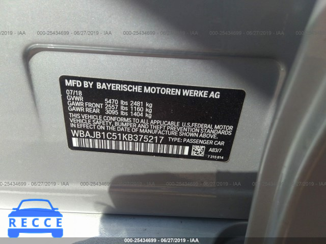 2019 BMW 530XE WBAJB1C51KB375217 image 8