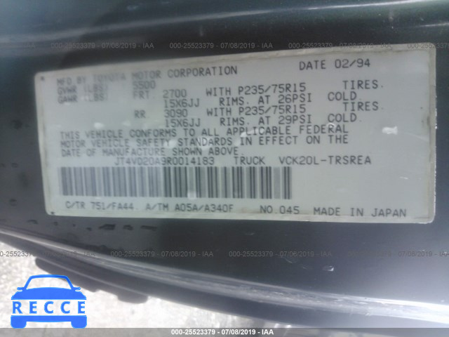 1994 TOYOTA T100 DX JT4VD20A9R0014183 image 8