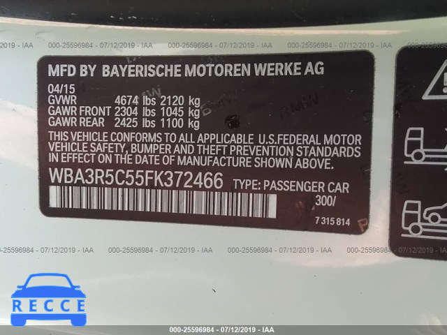 2015 BMW 435 XI WBA3R5C55FK372466 зображення 8