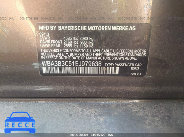 2014 BMW 3 SERIES 328I XDRIVE WBA3B3C51EJ979638 image 8