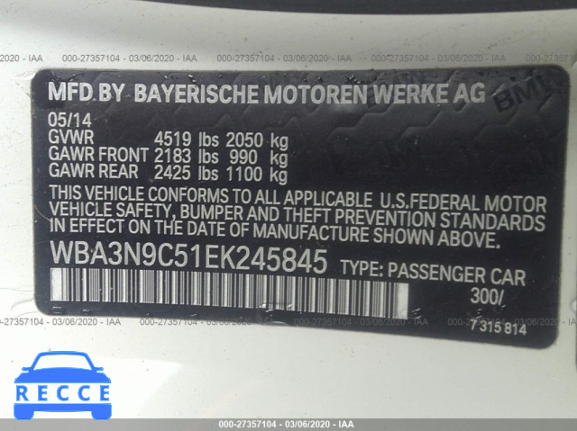 2014 BMW 4 SERIES XI WBA3N9C51EK245845 image 8