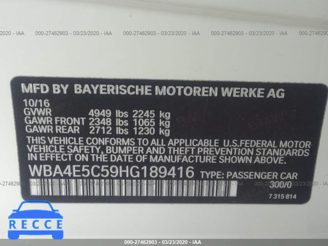 2017 BMW 4 SERIES 440I XDRIVE WBA4E5C59HG189416 зображення 8