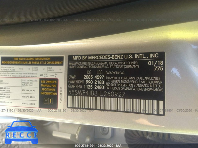 2018 MERCEDES-BENZ C-CLASS 300 55SWF4JB3JU260927 image 8
