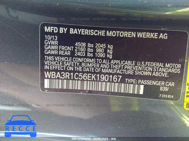 2014 BMW 435 I WBA3R1C56EK190167 зображення 8