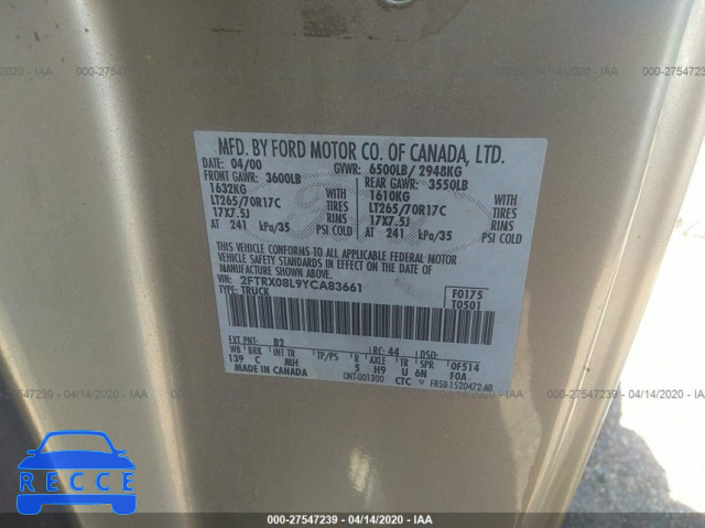 2000 FORD F-150 2FTRX08L9YCA83661 image 8