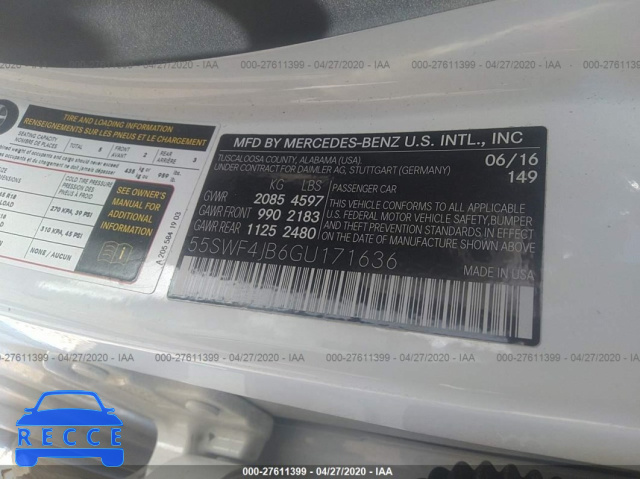 2016 MERCEDES-BENZ C-CLASS 300 55SWF4JB6GU171636 image 8