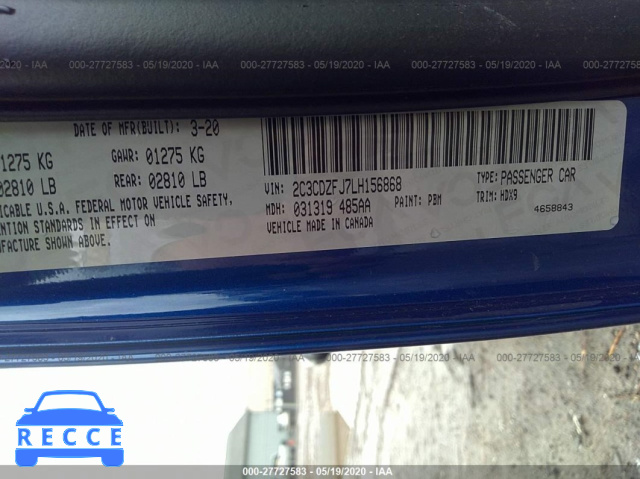 2020 DODGE CHALLENGER R/T SCAT PACK 2C3CDZFJ7LH156868 Bild 8