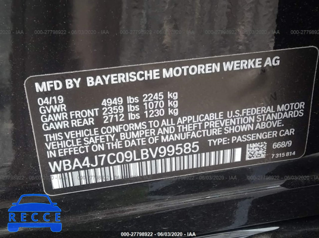 2020 BMW 4 SERIES 440I XDRIVE WBA4J7C09LBV99585 image 8