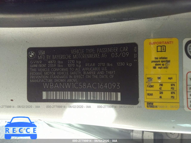 2010 BMW 5 SERIES I WBANW1C58AC164093 Bild 8
