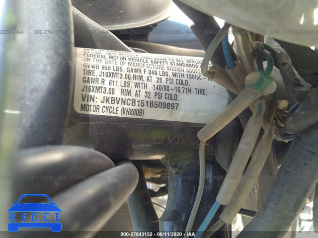 2001 KAWASAKI VN800 B JKBVNCB151B509897 Bild 9