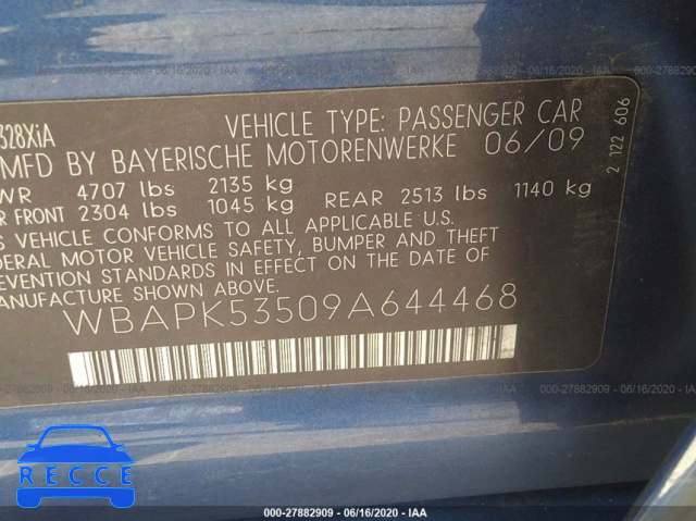 2009 BMW 3 SERIES 328I XDRIVE WBAPK53509A644468 image 8