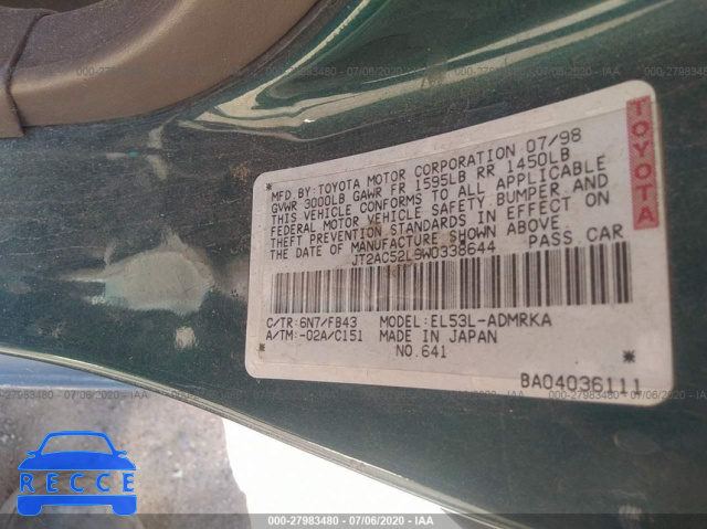 1998 TOYOTA TERCEL CE JT2AC52L9W0338644 image 8