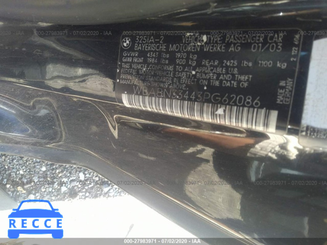 2003 BMW 3 SERIES CI WBABN33443PG62086 image 8
