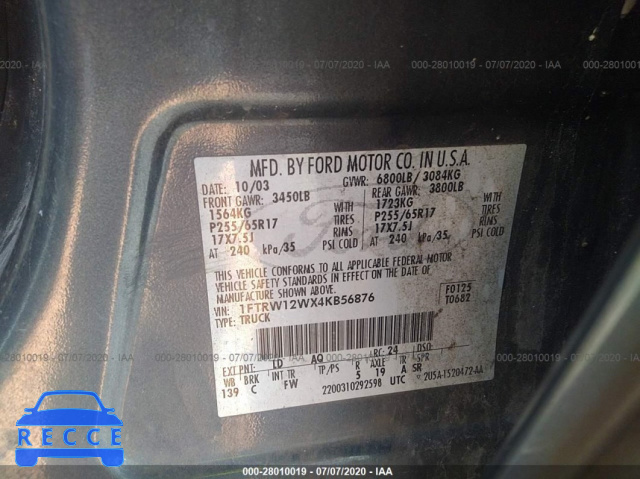 2004 FORD F-150 XLT 1FTRW12WX4KB56876 image 8