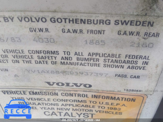 1983 VOLVO 244 DL/GL YV1AX8842D1937397 image 8