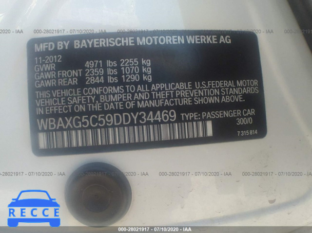 2013 BMW 5 SERIES I WBAXG5C59DDY34469 Bild 8
