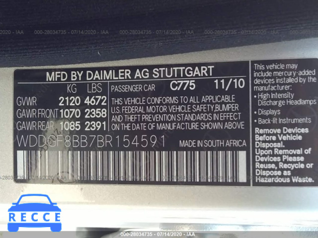 2011 MERCEDES-BENZ C-CLASS 300 4MATIC WDDGF8BB7BR154591 image 8