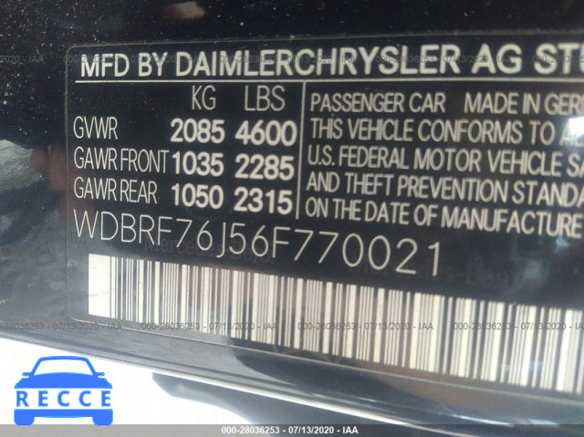 2006 MERCEDES-BENZ C-CLASS 55 AMG WDBRF76J56F770021 image 8