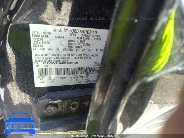 2008 FORD SUPER DUTY F-350 SRW XL/XLT/FX4/LARIAT 1FTWW31R48EC09330 image 8