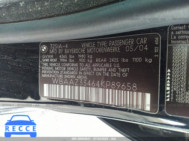 2004 BMW 3 SERIES IS SULEV WBAAZ33464KP89658 image 8