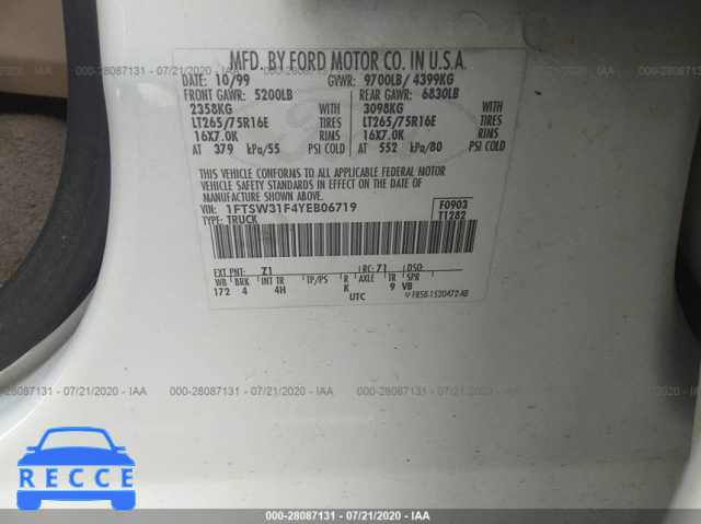 2000 FORD SUPER DUTY F-350 SRW SRW SUPER DUTY 1FTSW31F4YEB06719 image 8