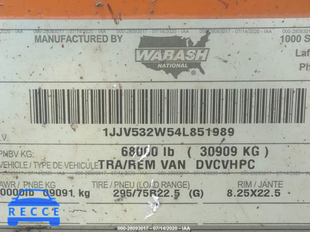 2004 WABASH NATIONAL CORP VAN 1JJV532W54L851989 image 8