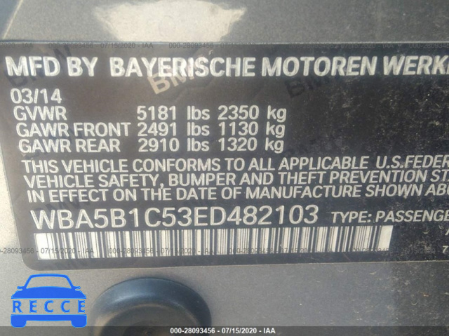 2014 BMW 535 I WBA5B1C53ED482103 Bild 8