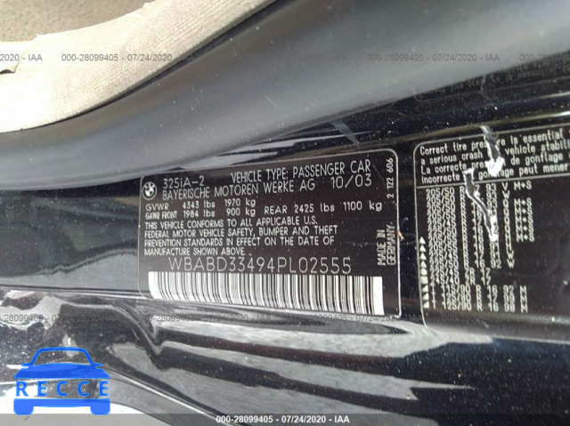 2004 BMW 3 SERIES 325CI WBABD33494PL02555 image 8
