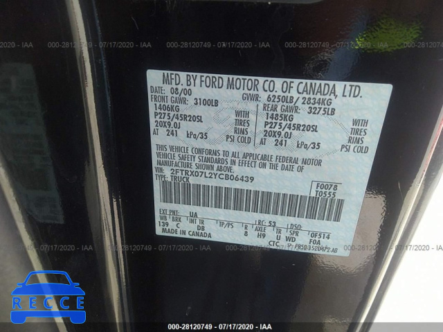 2000 FORD F-150 2FTRX07L2YCB06439 image 8