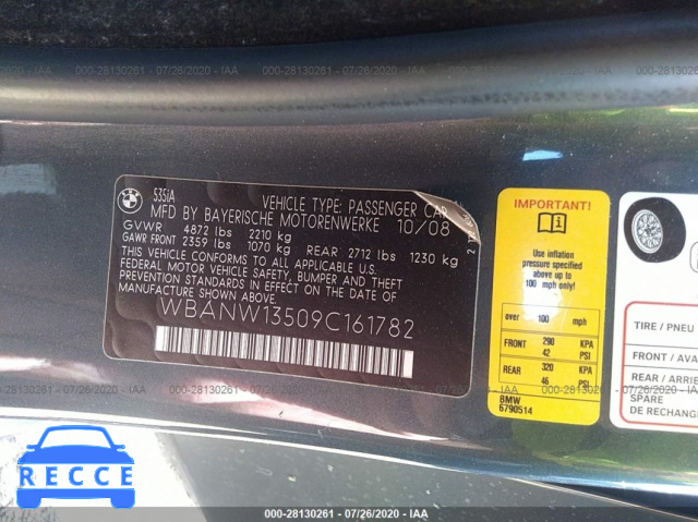 2009 BMW 5 SERIES I WBANW13509C161782 Bild 8