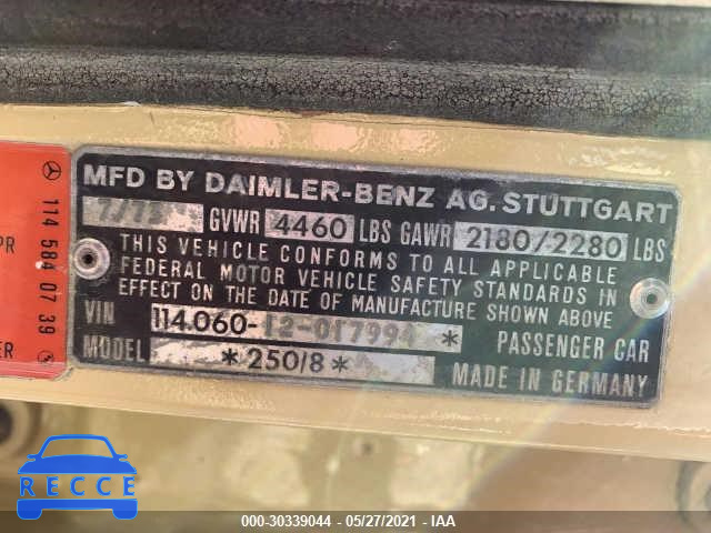 1973 MERCEDES 280SE  11406012017994 image 8