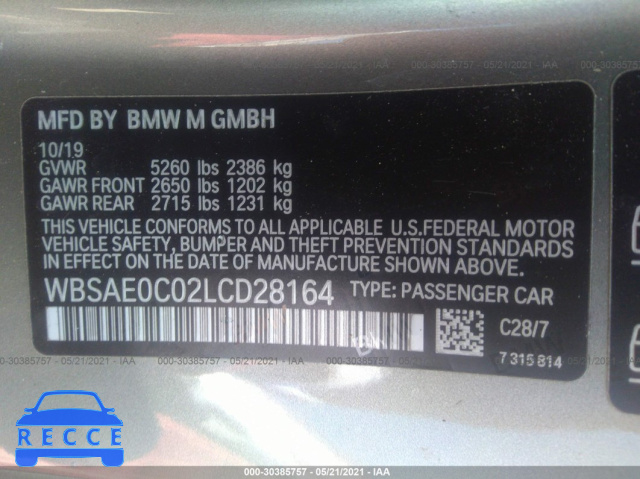 2020 BMW M8  WBSAE0C02LCD28164 зображення 8