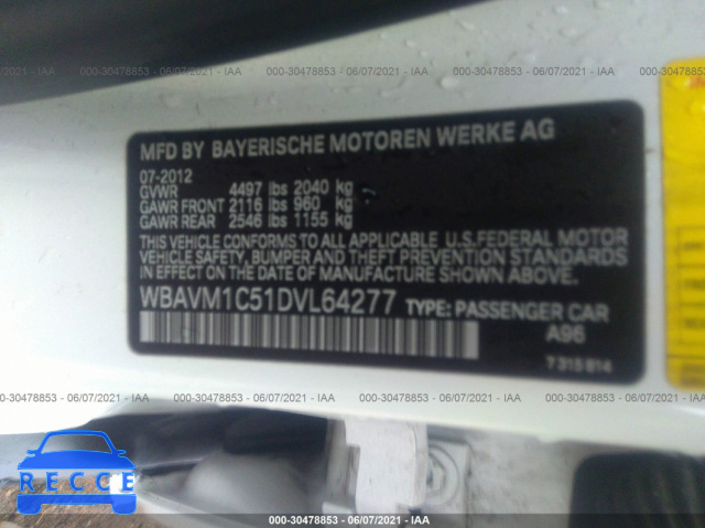2013 BMW X1 28I WBAVM1C51DVL64277 image 8
