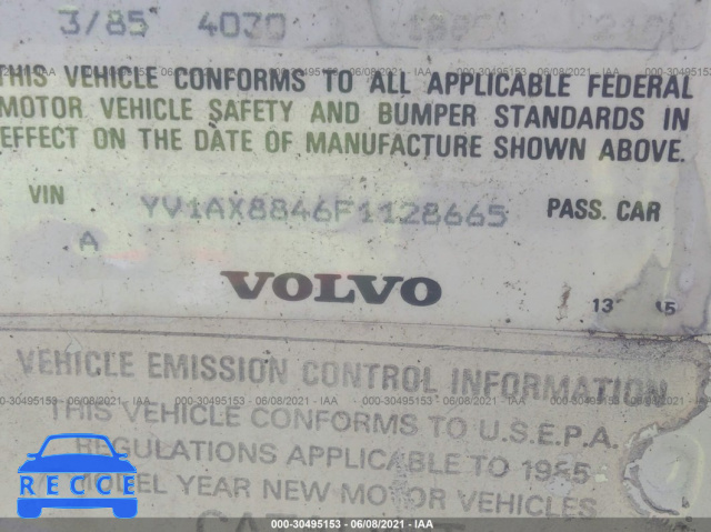 1985 VOLVO 244 DL/GL YV1AX8846F1128665 Bild 8