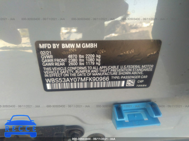 2021 BMW M3  WBS53AY07MFK90966 image 8