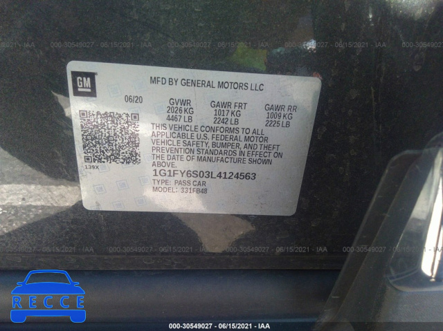 2020 CHEVROLET BOLT EV LT 1G1FY6S03L4124563 image 8