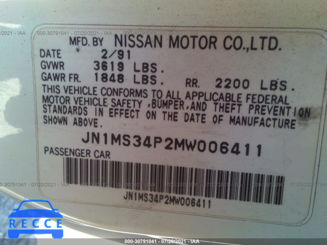 1991 NISSAN 240SX SE JN1MS34P2MW006411 image 8