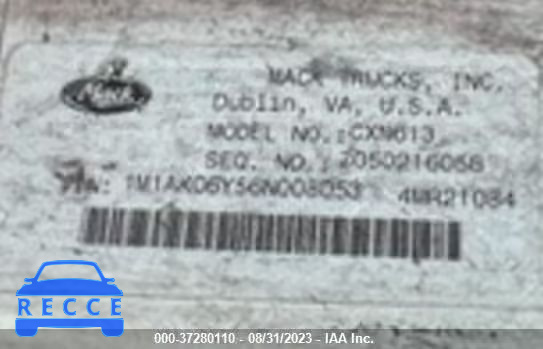 2006 MACK CXN613 1M1AK06Y56N008053 image 5