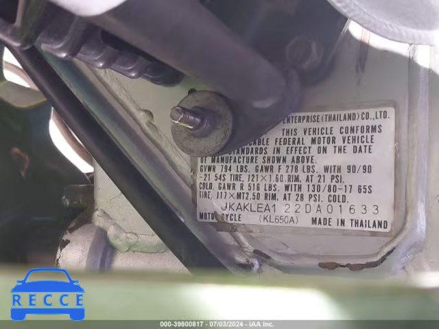 2002 KAWASAKI KL650 A JKAKLEA122DA01633 image 9