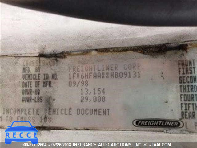 1999 FREIGHTLINER FL70 FL70 1FV6HFAAXXHB09131 image 9