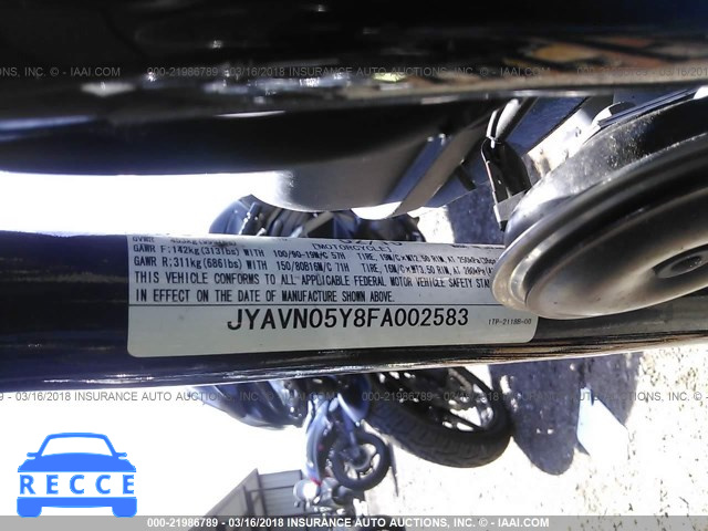 2015 YAMAHA XVS950 CU/CUC JYAVN05Y8FA002583 зображення 9