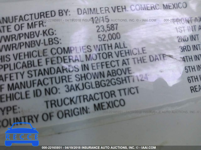 2016 FREIGHTLINER CASCADIA 125 3AKJGLBG2GSHT7124 зображення 9