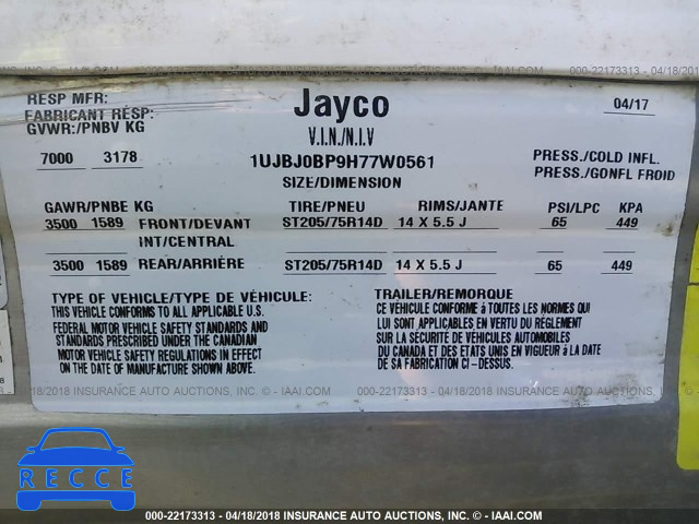 2017 JAYCO OTHER 1UJBJ0BP9H77W0561 Bild 8