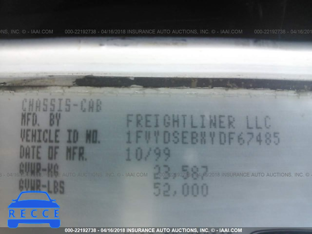 2000 FREIGHTLINER CONVENTIONAL FLD120 1FVYDSEBXYDF67485 image 9