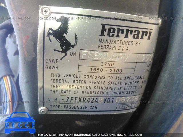 1997 FERRARI F355 GTS ZFFXR42A9V0108238 image 8