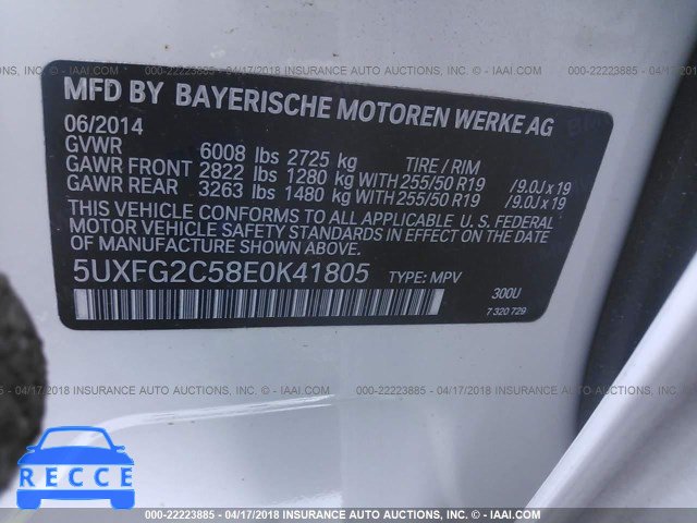 2014 BMW X6 XDRIVE35I 5UXFG2C58E0K41805 зображення 8