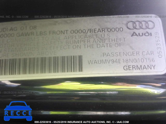 2008 AUDI A8 L QUATTRO WAUMV94E18N010156 image 8